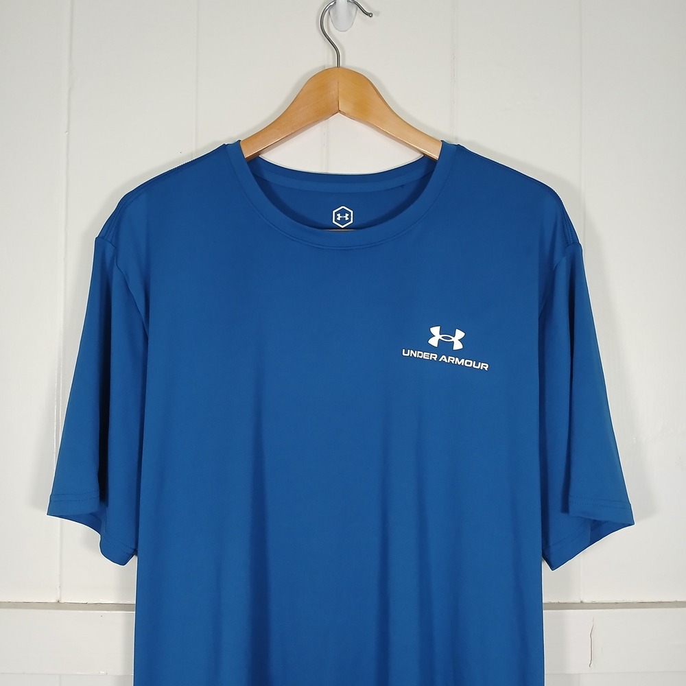 Under Armour Rush Celliant Tee Men XL Blue Short Sleeve Performance Shirt